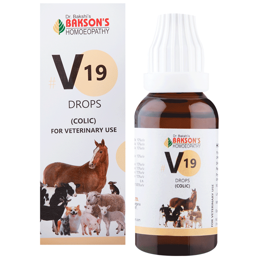 Bakson's Homeopathy V19 Colic Drop for Veterinary Use bottle of 30 ml Drop