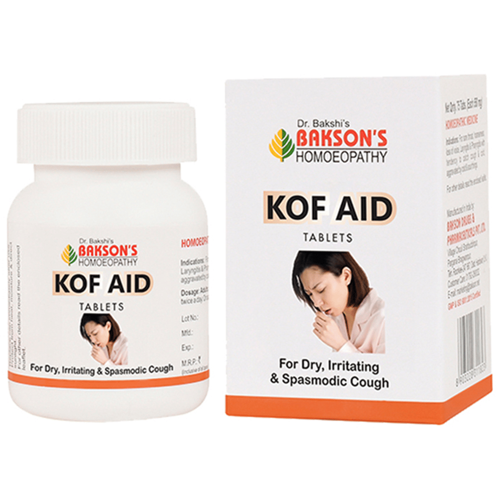 Bakson's Homeopathy Kof Aid Tablet bottle of 75 tablets