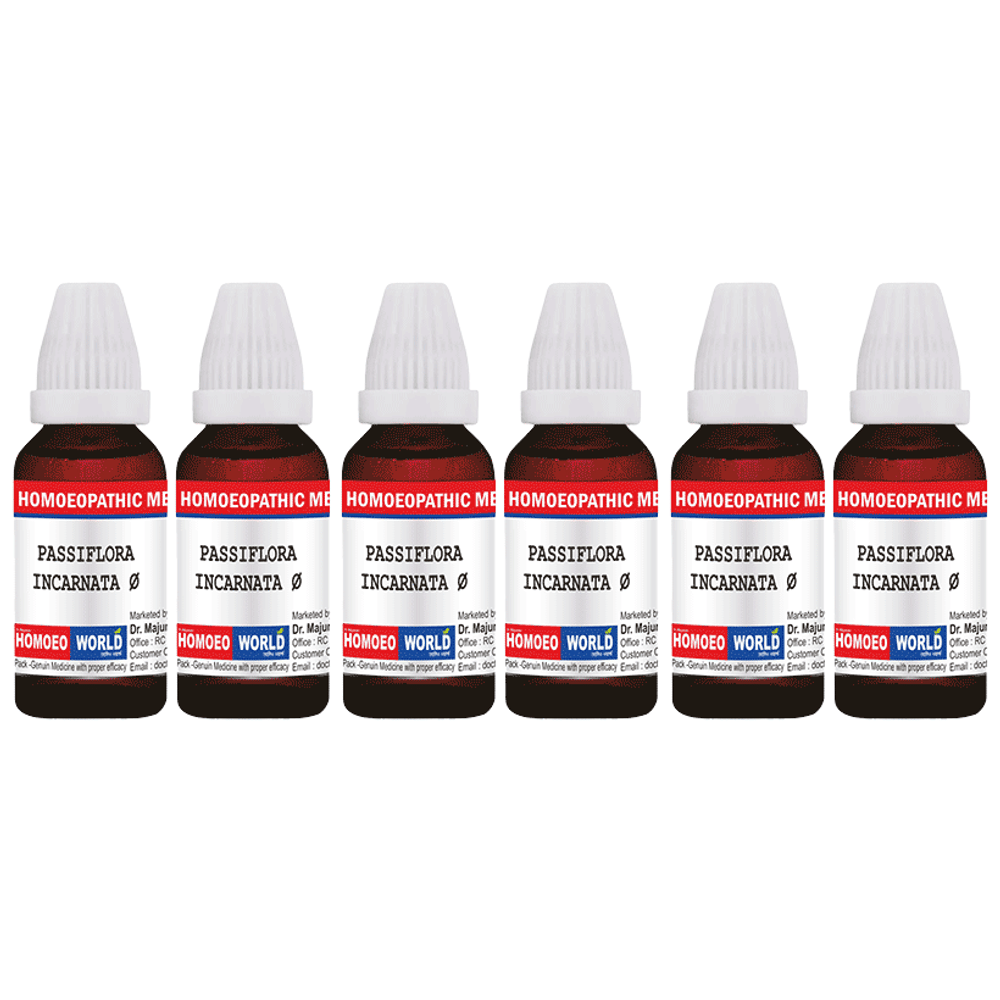 Dr. Majumder Homeo World Passiflora Incarnata Mother Tincture (30ml Each) Q combo pack of 6 bottles