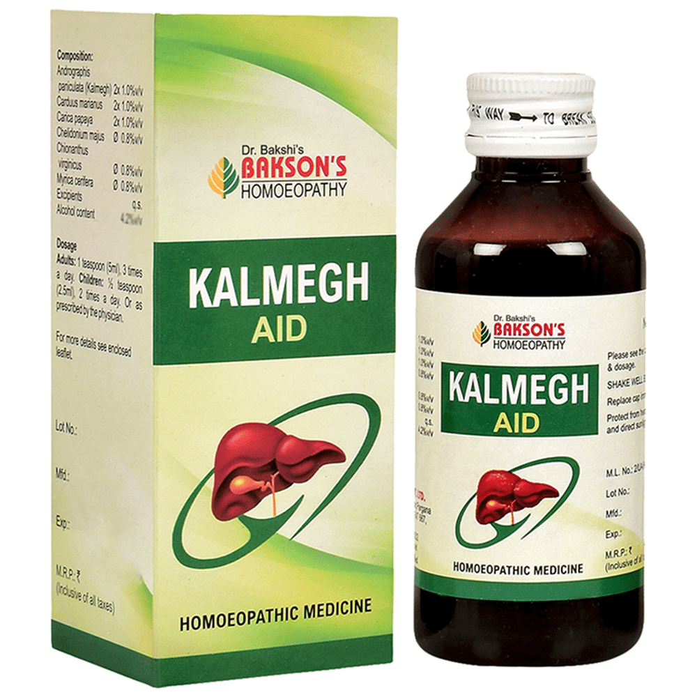 Bakson's Homeopathy Kalmegh Aid Syrup bottle of 115 ml Syrup