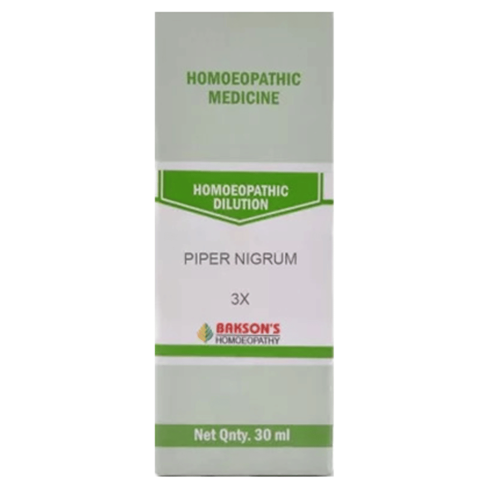 Bakson's Homeopathy  Piper Nigrum Dilution 3X bottle of 30 ml Dilution
