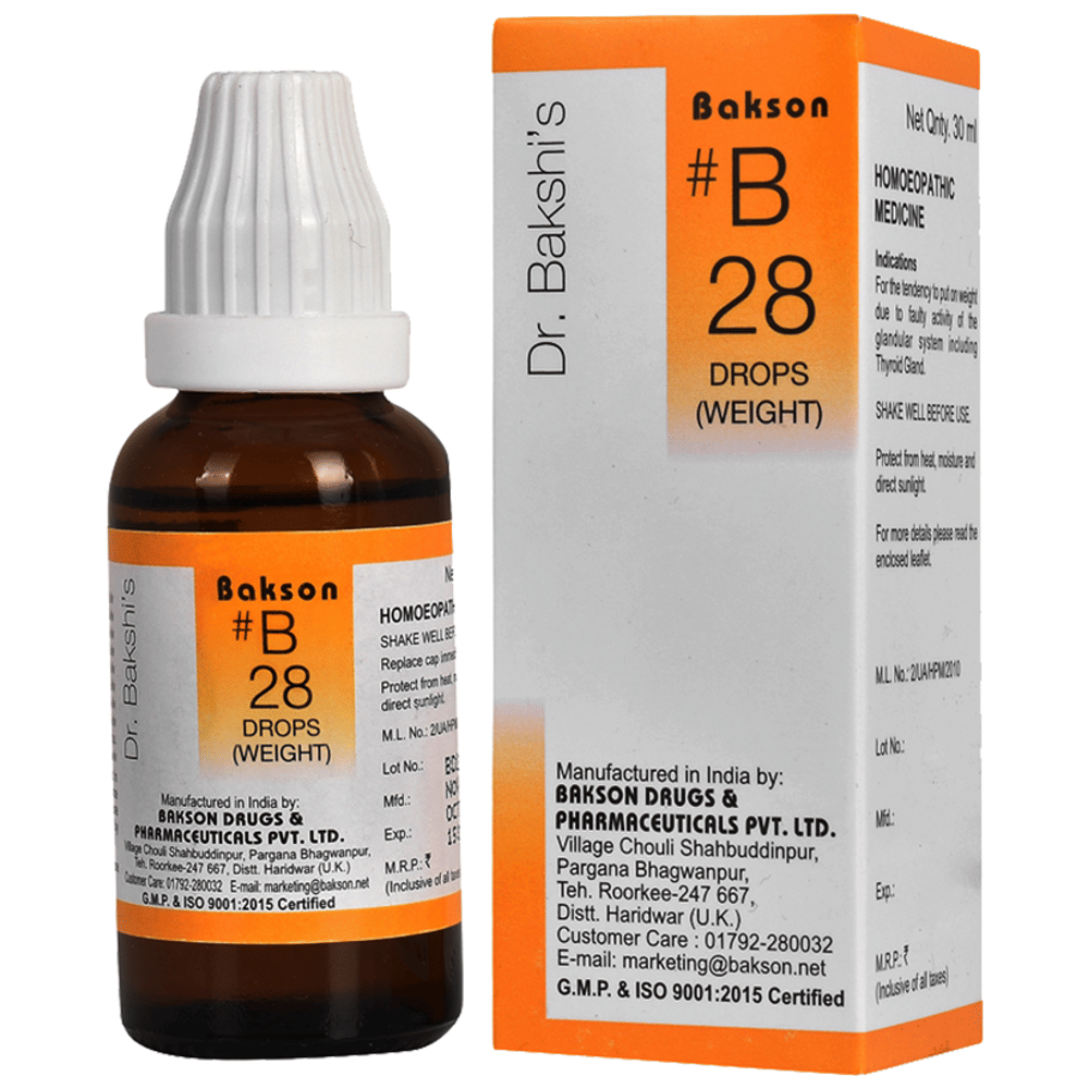 Bakson B28 Weight Drop bottle of 30 ml Drop