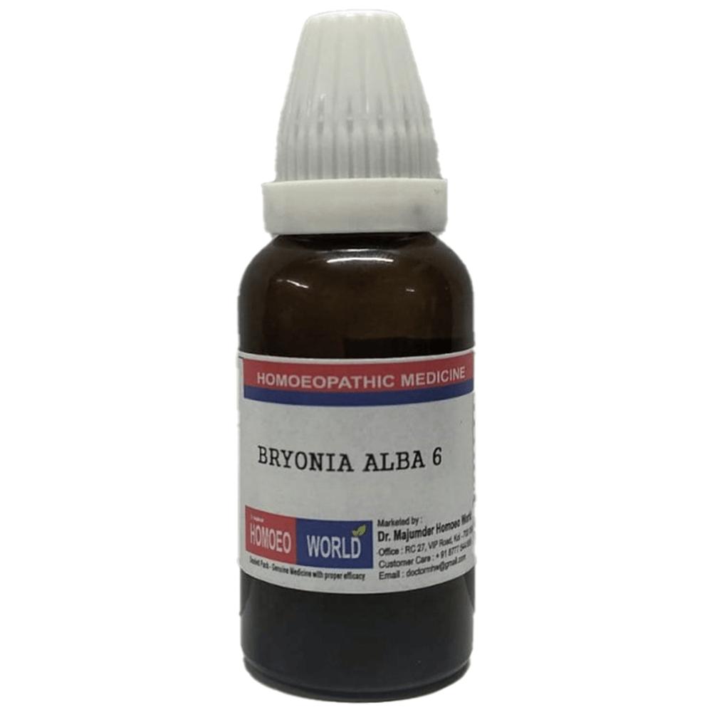 Dr. Majumder Homeo World Bryonia Alba Dilution 6 (30ml Each) combo pack of 2 bottles