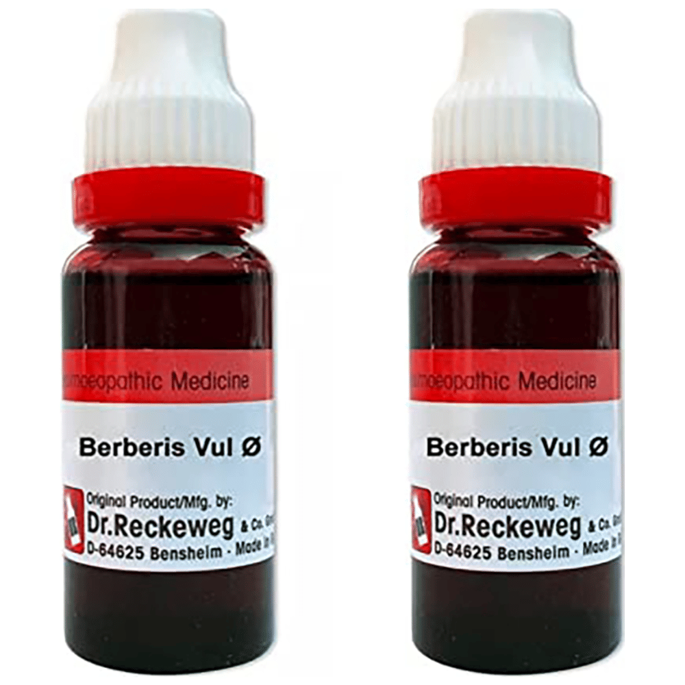 Dr. Reckeweg Berberis Vul Mother Tincture Q (20ml Each) combo pack of 2 boxes