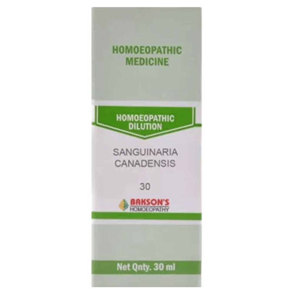 Bakson's Homeopathy Sanguinaria Canadensis Dilution 30 bottle of 30 ml Dilution