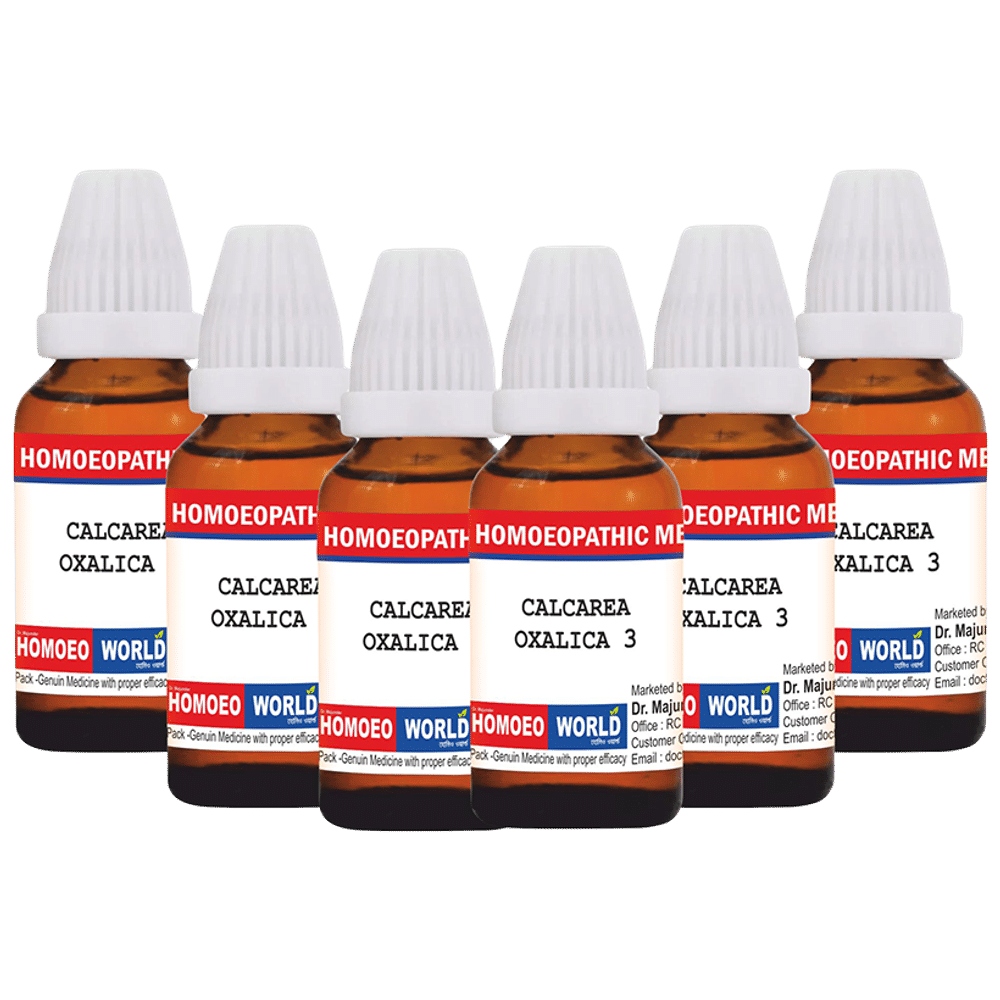 Dr. Majumder Homeo World Calcarea Oxalica Dilution (30ml Each) 3 CH combo pack of 6 bottles