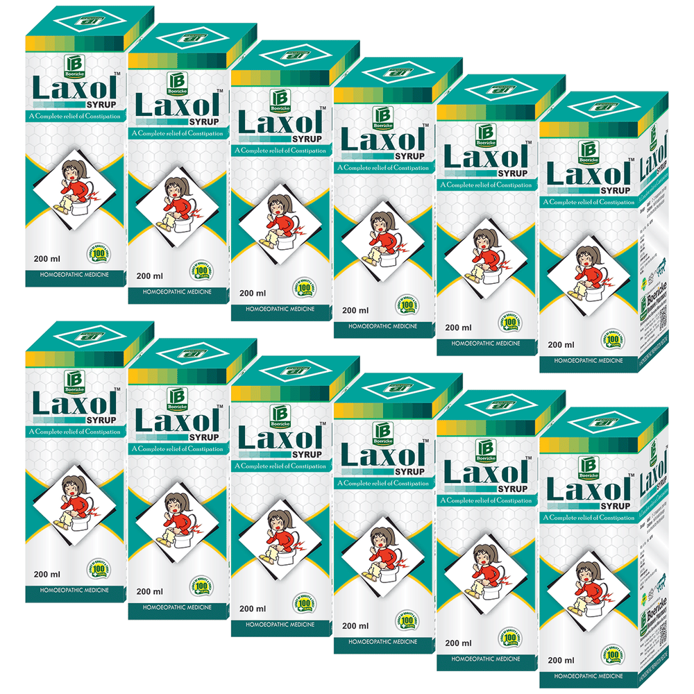 Boericke Laxol Syrup (200ml Each) combo pack of 12 bottles