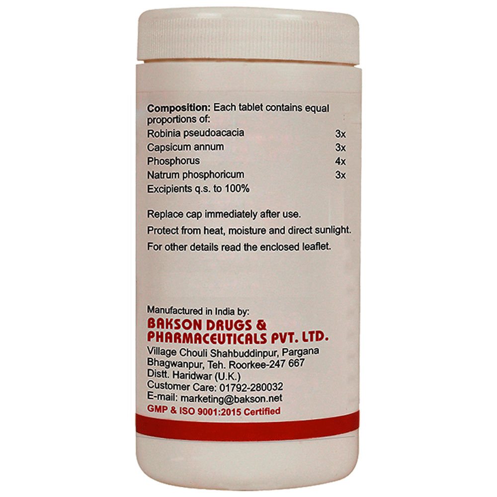 Bakson's Homeopathy Gastro Aid Tablet bottle of 200 tablets