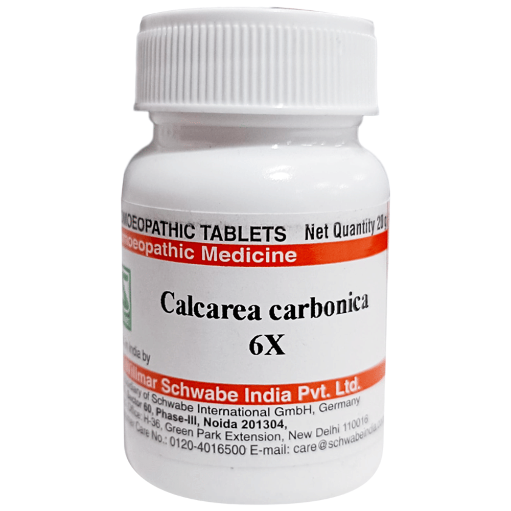Dr Willmar Schwabe India Calcarea Carbonica Tablet 6X bottle of 20 gm Tablet