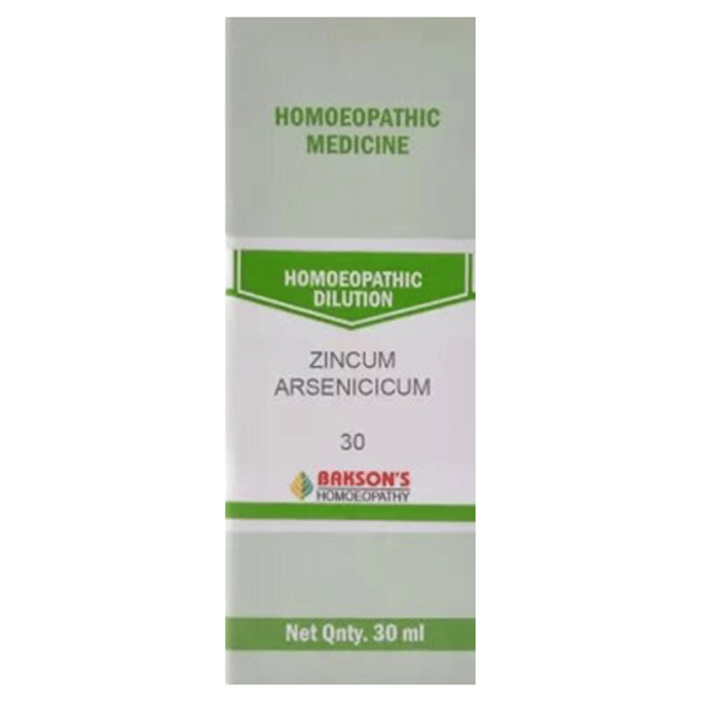 Bakson's Homeopathy Zincum Arsenicicum Dilution 30 bottle of 30 ml Dilution Bakson's Homeopathy Zincum Arsenicicum Dilution 30 bottle of 30 ml Dilution
