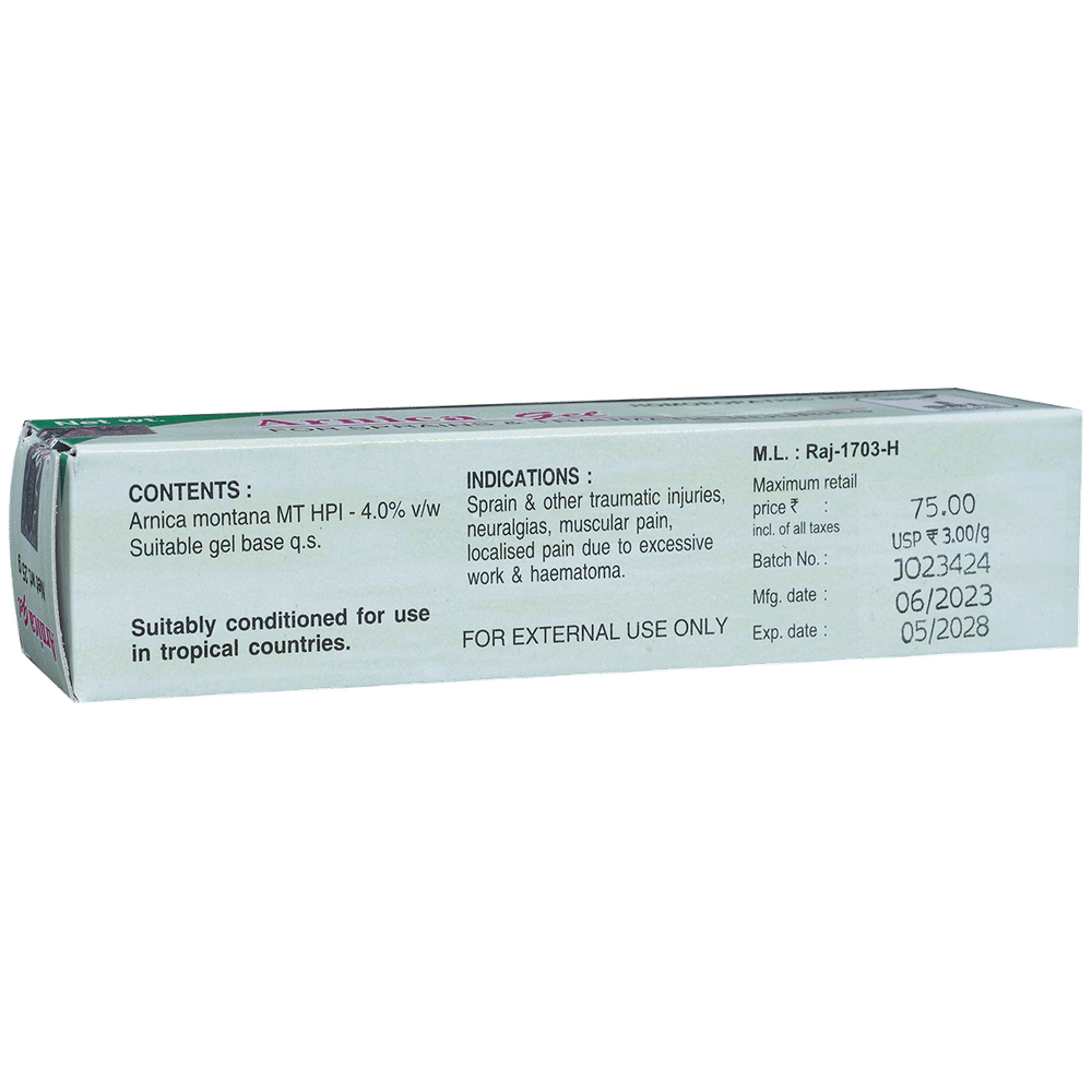 SBL Arnica Gel tube of 25 gm Gel SBL Arnica Gel tube of 25 gm Gel