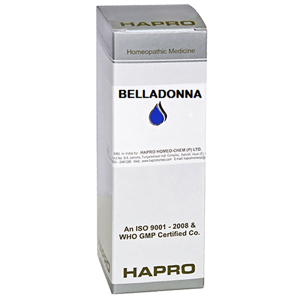 Hapro Belladonna Dilution 30 bottle of 30 ml Dilution
