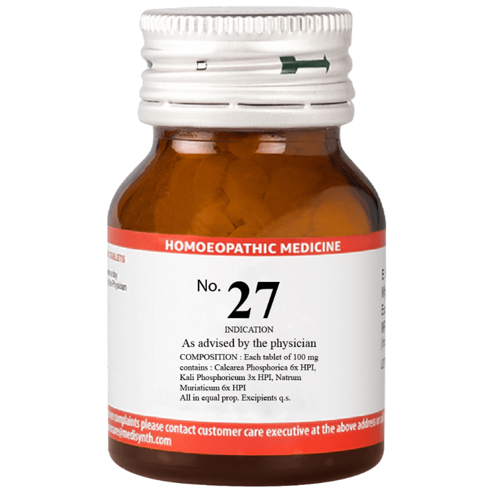 Medisynth Bio-chemic Combination No.27 bottle of 25 gm Biocombination Tablet Medisynth Bio-chemic Combination No.27 bottle of 25 gm Biocombination Tablet