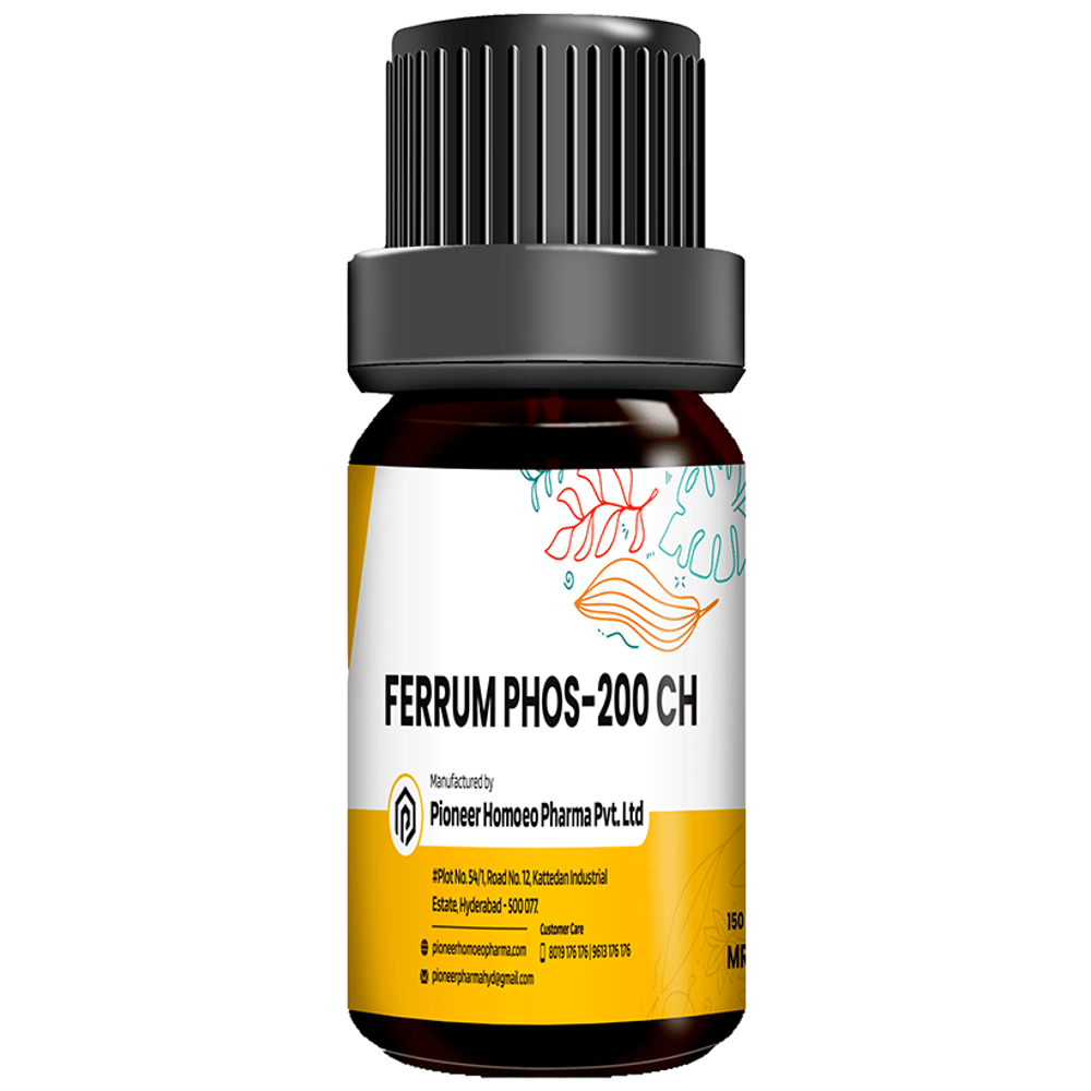 Pioneer Pharma Ferrum Phos Globules Pellet Multidose Pills 200 CH bottle of 150 tablets