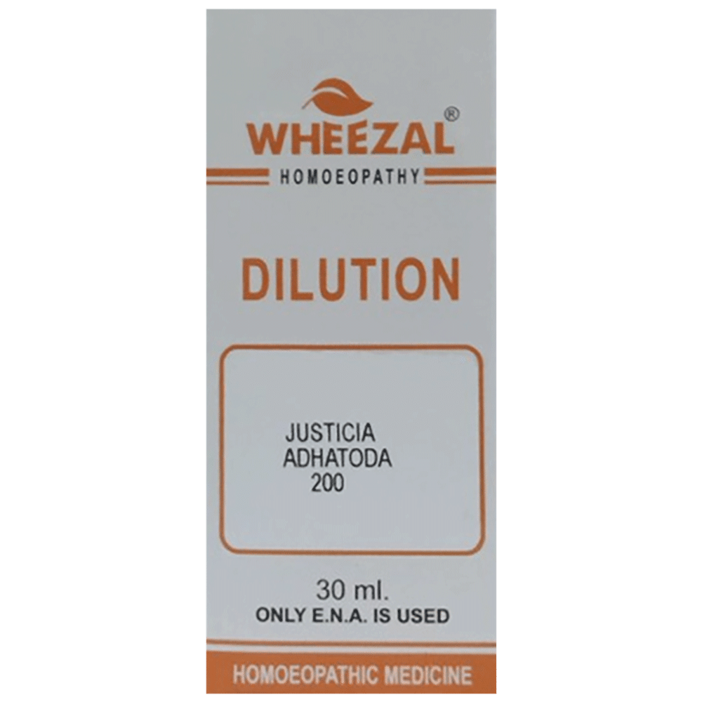 Wheezal Justicia Adhatoda Dilution 200 bottle of 30 ml Dilution