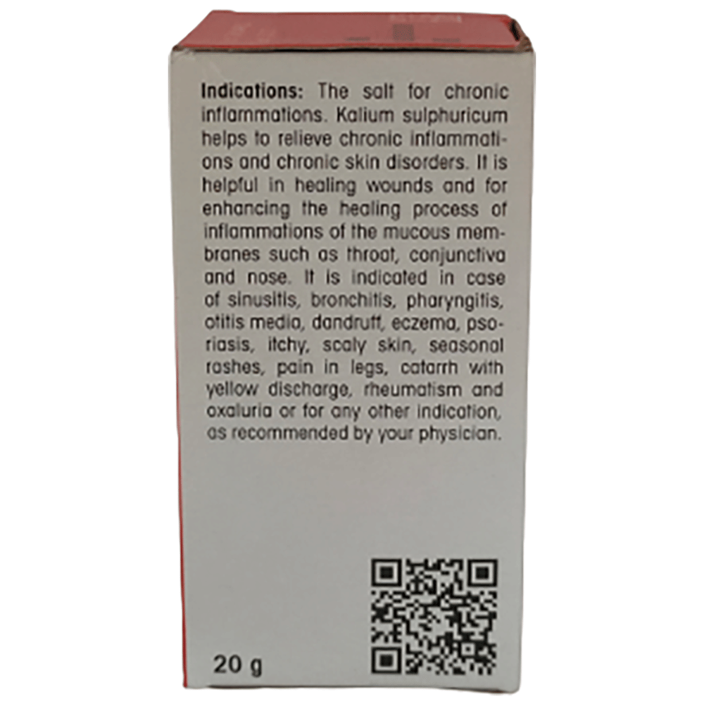 Dr Reckeweg &Co.gmbH Kali Sulphuricum Biochemic Tablet 6X bottle of 20 gm Biochemic Tablet