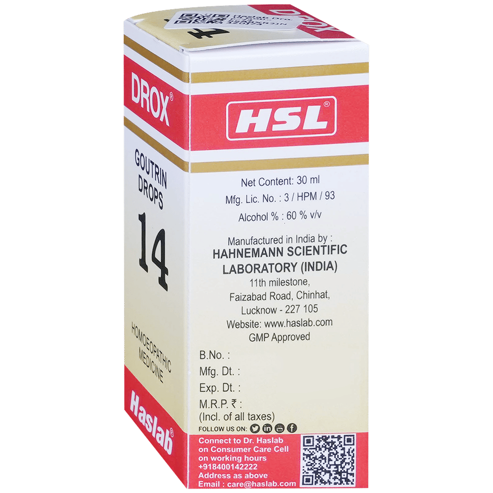 Haslab Drox 14 Goutrin Drop bottle of 30 ml Drop