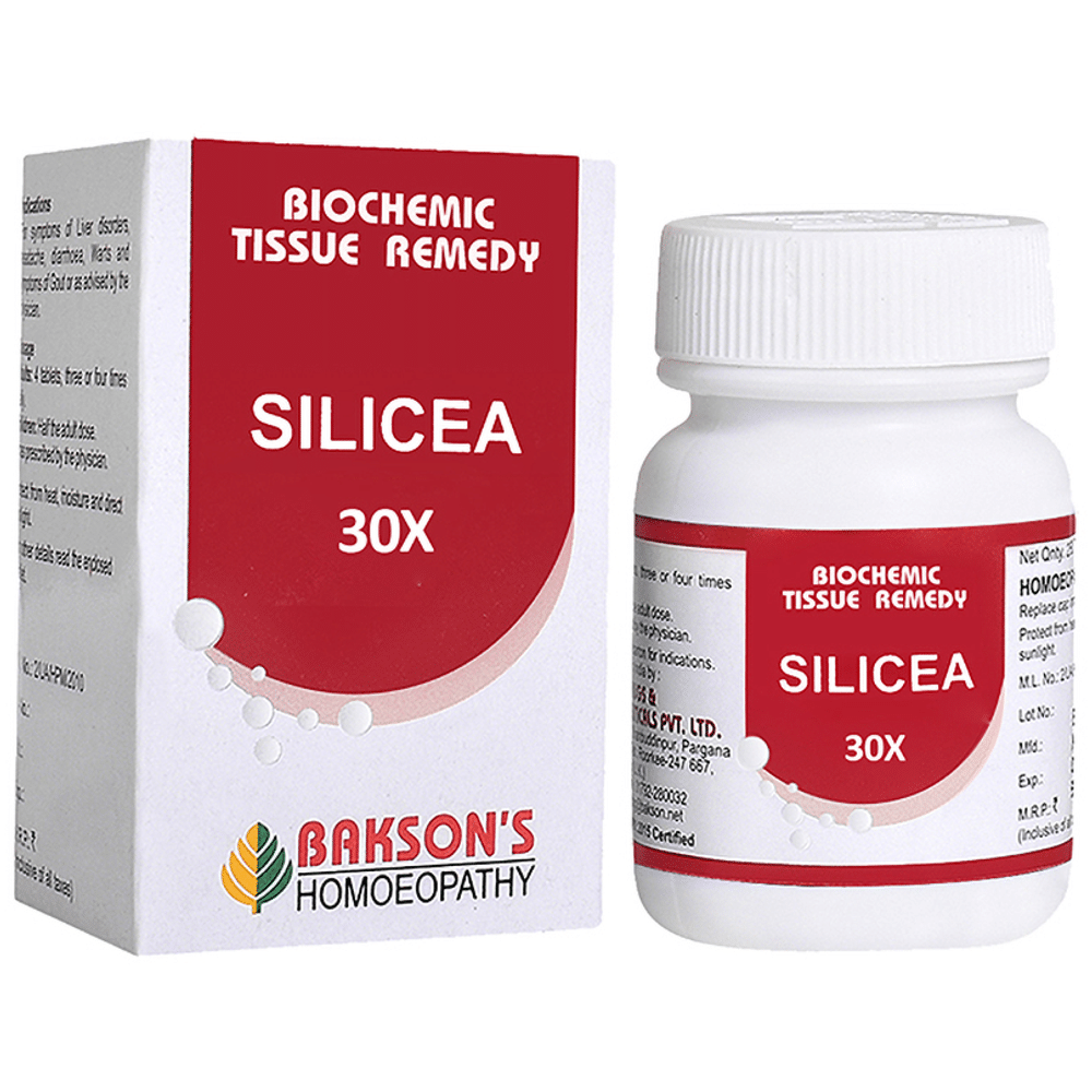 Bakson's Homeopathy Silicea Biochemic Tablet 30X bottle of 250 biochemic tablets