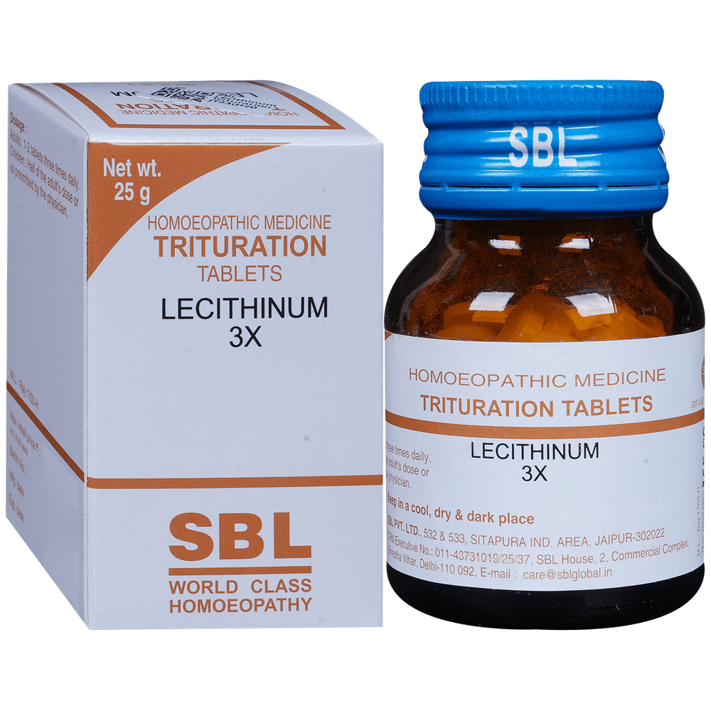 SBL Lecithinum Trituration Tablet 3X bottle of 25 gm Trituration Tablet