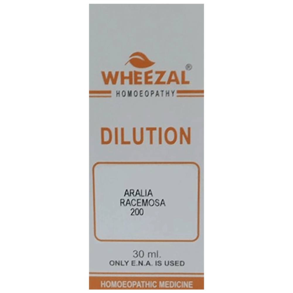 Wheezal Aralia Racemosa Dilution 200 bottle of 30 ml Dilution