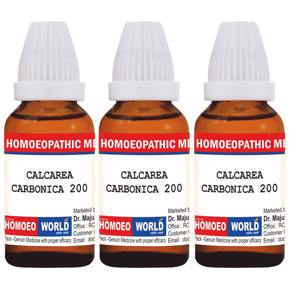 Dr. Majumder Homeo World Calcarea Carbonica Dilution (30ml Each) 200 CH combo pack of 3 Packs