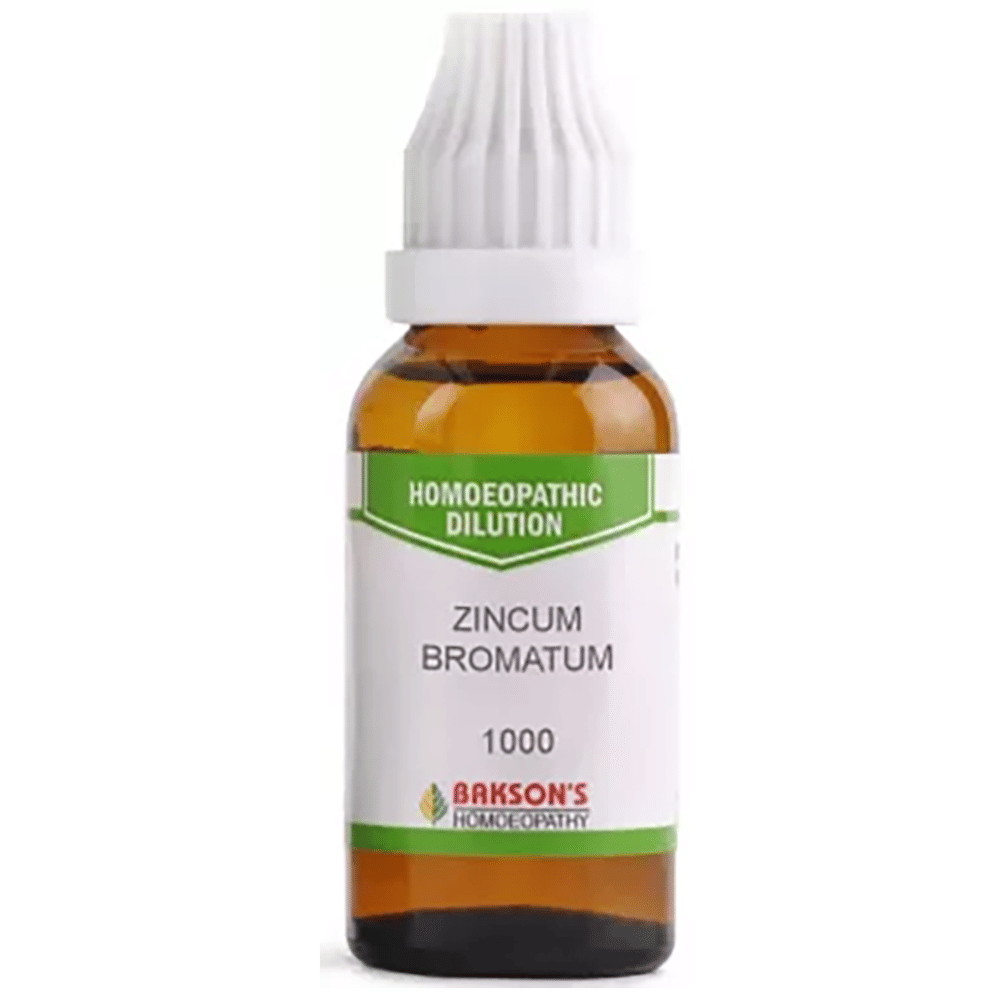 Bakson's Homeopathy Zincum Bromatum Dilution 1000 CH bottle of 30 ml Dilution Bakson's Homeopathy Zincum Bromatum Dilution 1000 CH bottle of 30 ml Dilution