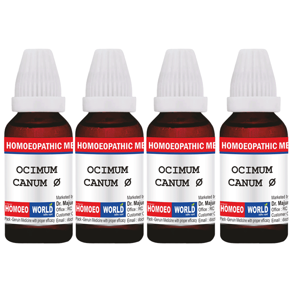 Dr. Majumder Homeo World Ocimum Canum Mother Tincture (30ml Each) Q combo pack of 4 bottles