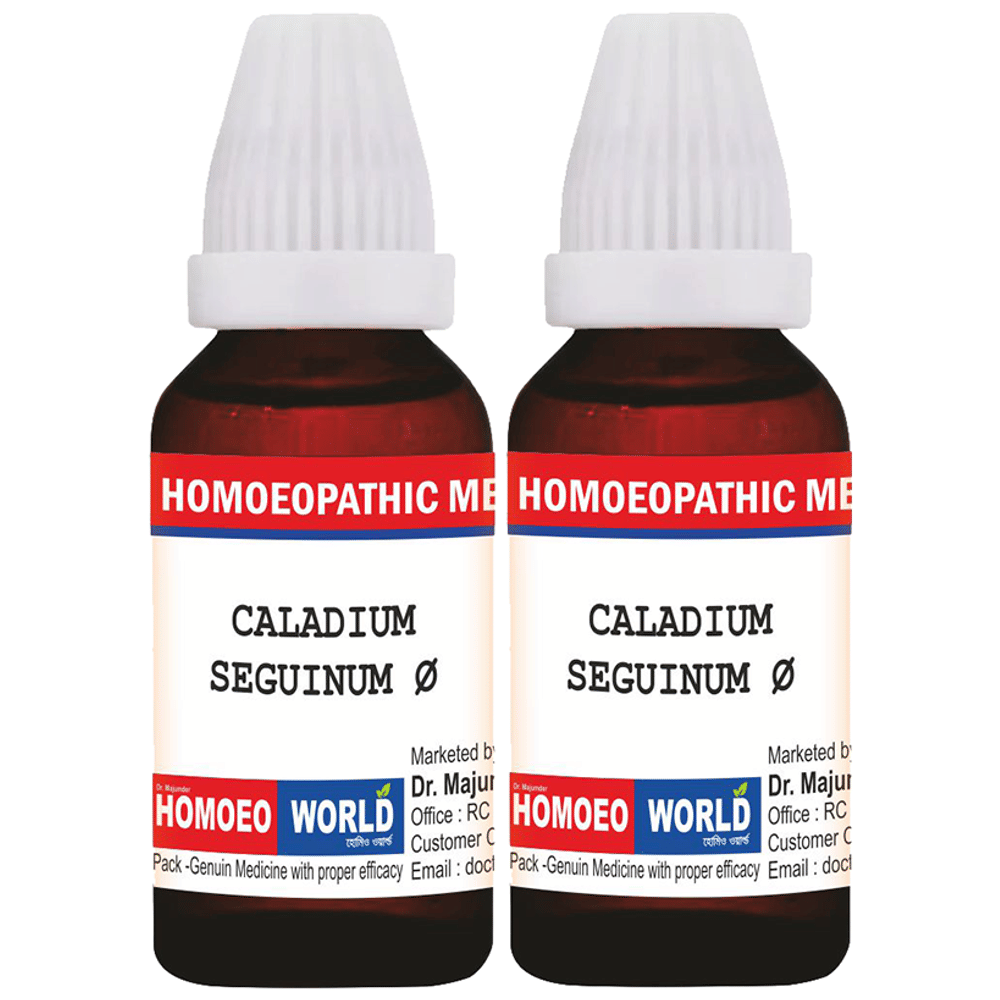 Dr. Majumder Homeo World Caladium Seguinum Mother Tincture (30ml Each)  Q combo pack of 2 bottles