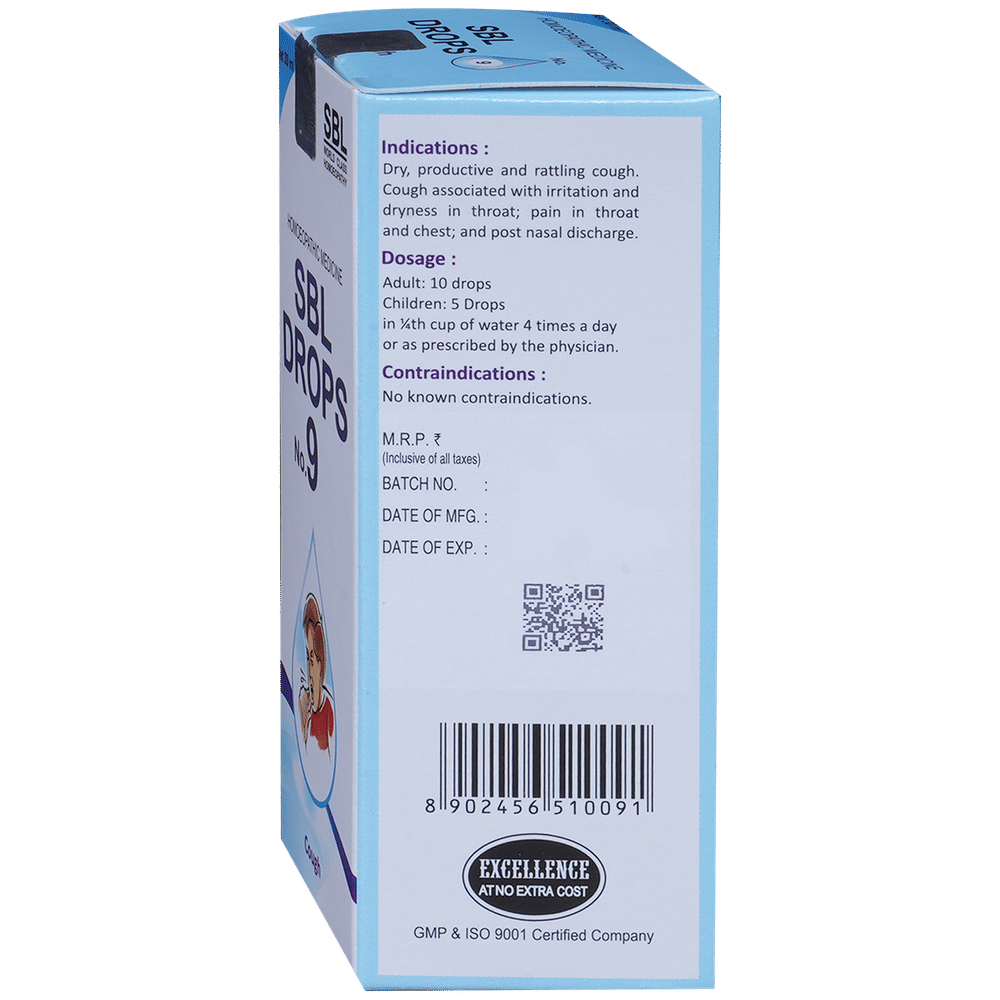 SBL Drops No. 9 ( For Cough) bottle of 30 ml Drop