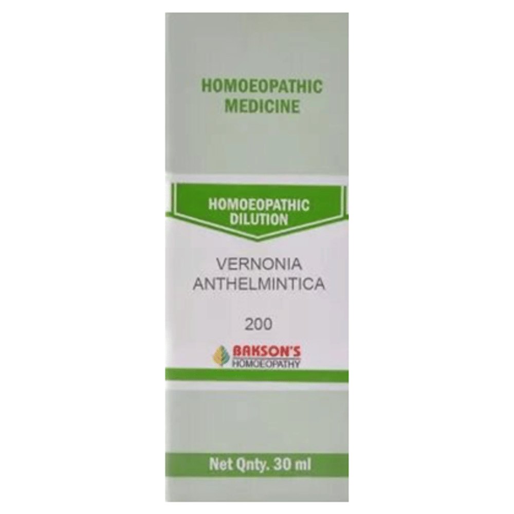 Bakson's Homeopathy Vernonia Anthelmintica  Dilution 200 bottle of 30 ml Dilution