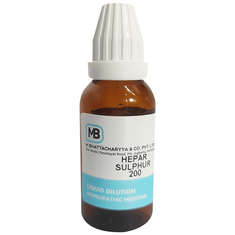 MB Hepar Sulphur Dilution 200 bottle of 30 ml Dilution MB Hepar Sulphur Dilution 200 bottle of 30 ml Dilution