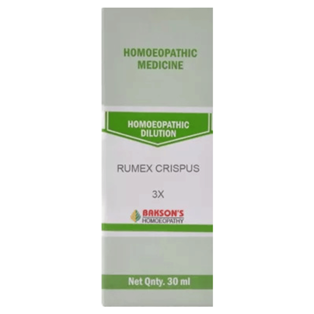 Bakson's Homeopathy Rumex Crispus Dilution 3X bottle of 30 ml Dilution Bakson's Homeopathy Rumex Crispus Dilution 3X bottle of 30 ml Dilution