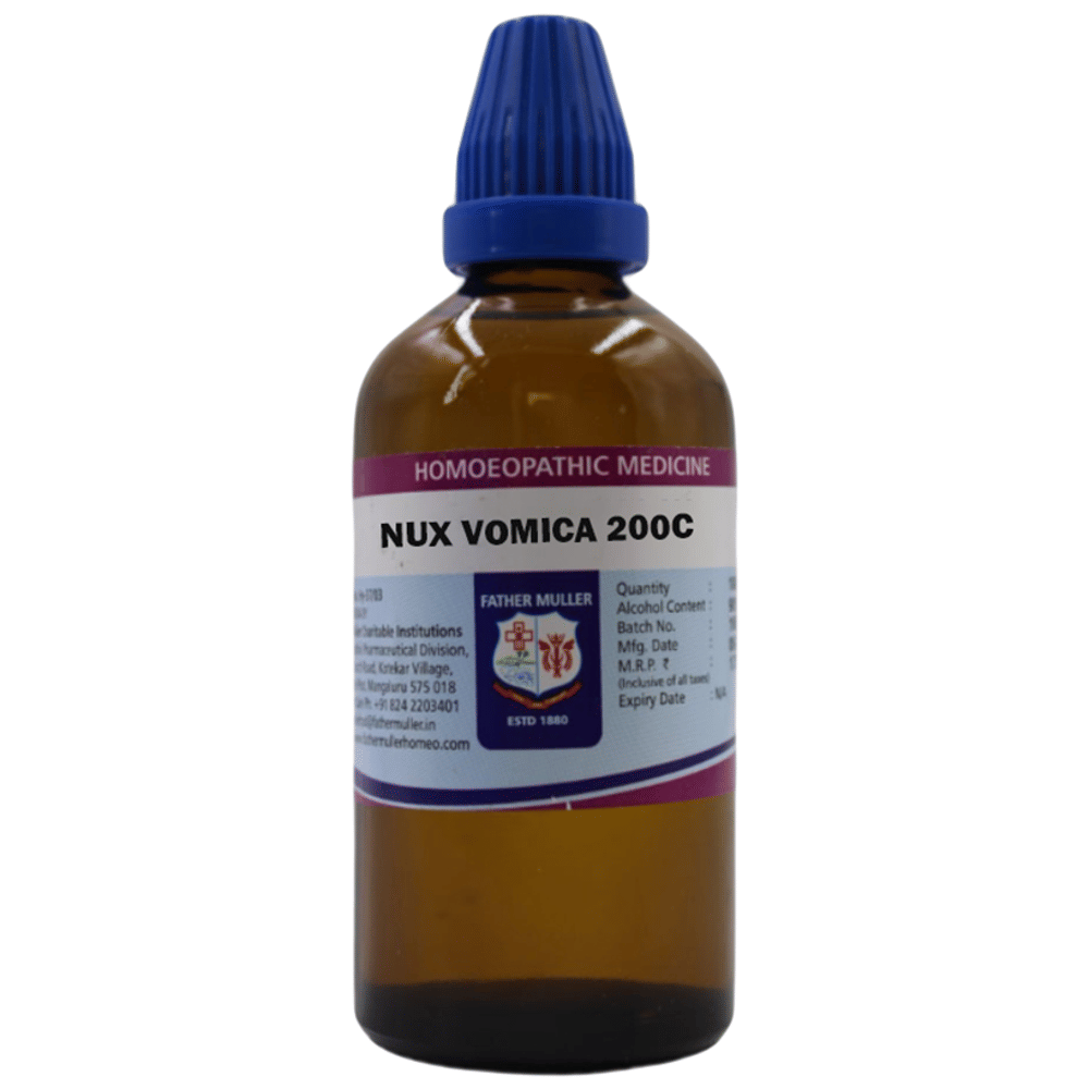 Father Muller Nux Vomica Drop 200C bottle of 100 ml Oral Drops