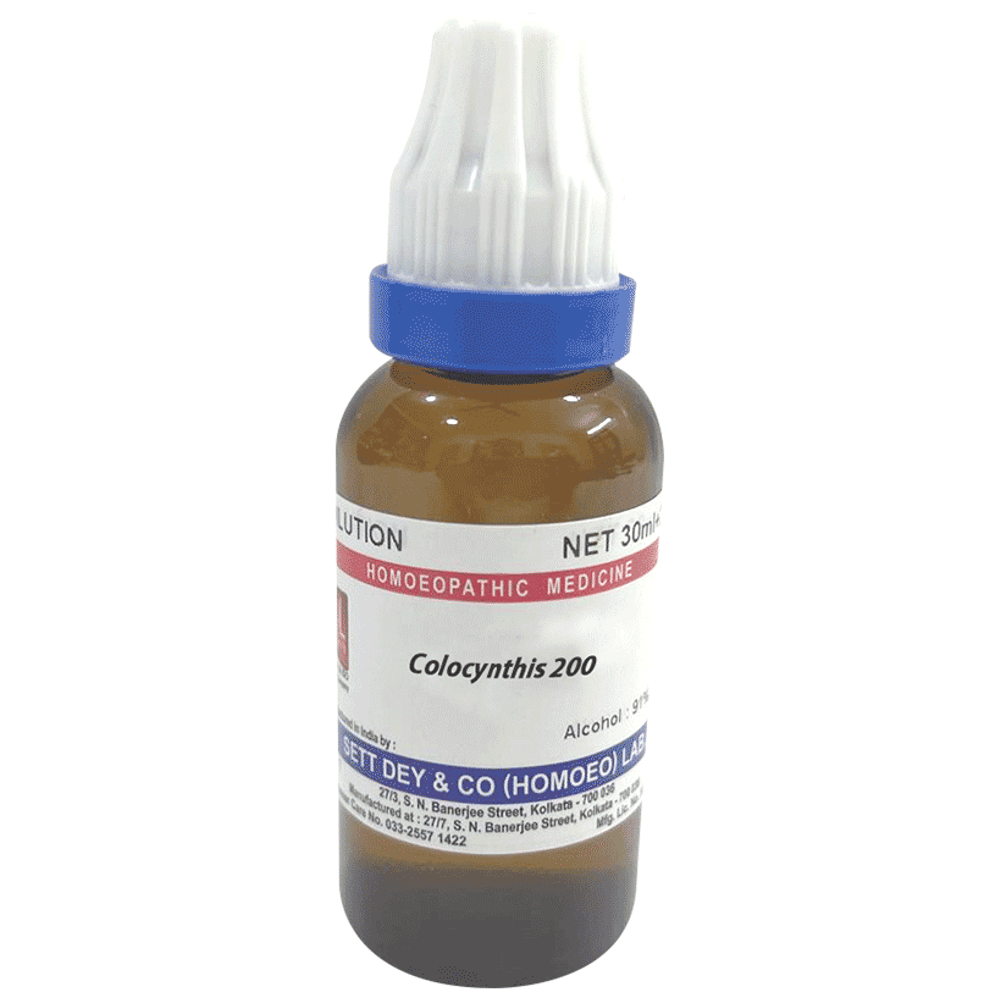 Sett Dey Colocynthis Dilution 200 bottle of 30 ml Dilution