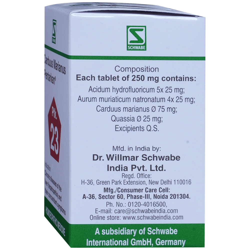 Dr Willmar Schwabe India Carduus Marianus Pentarkan Ptk 23 Tablet bottle of 20 gm Tablet