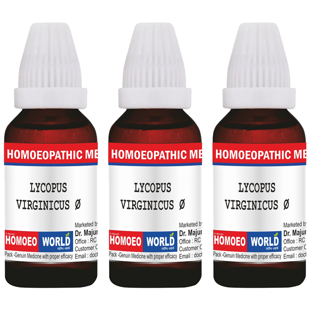 Dr. Majumder Homeo World Lycopus Virginicus Mother Tincture (30ml Each) Q combo pack of 3 bottles