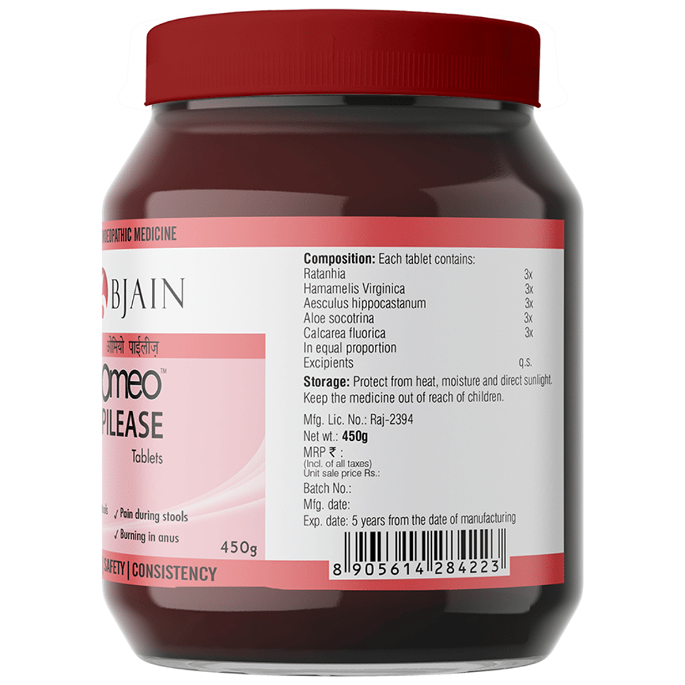 Bjain Omeo Pilease Tablet bottle of 450 gm Tablet