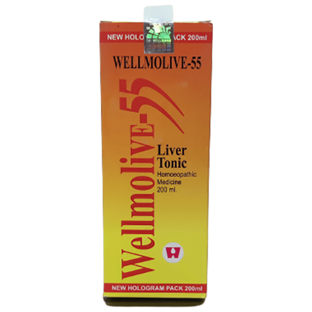 Dr. Wellmans Wellmolive 55 Liver Tonic bottle of 200 ml Tonic