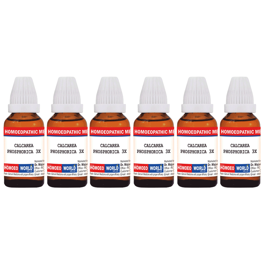 Dr. Majumder Homeo World Calcarea Phosphorica Dilution(30ml Each) 3X combo pack of 6 Packs