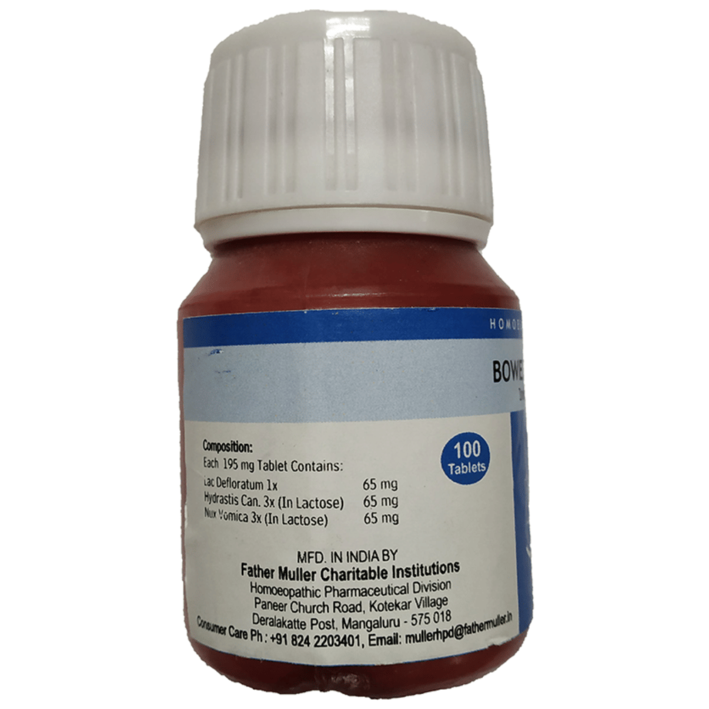 Fr Muller Bowelease Tablet bottle of 100 tablets Fr Muller Bowelease Tablet bottle of 100 tablets