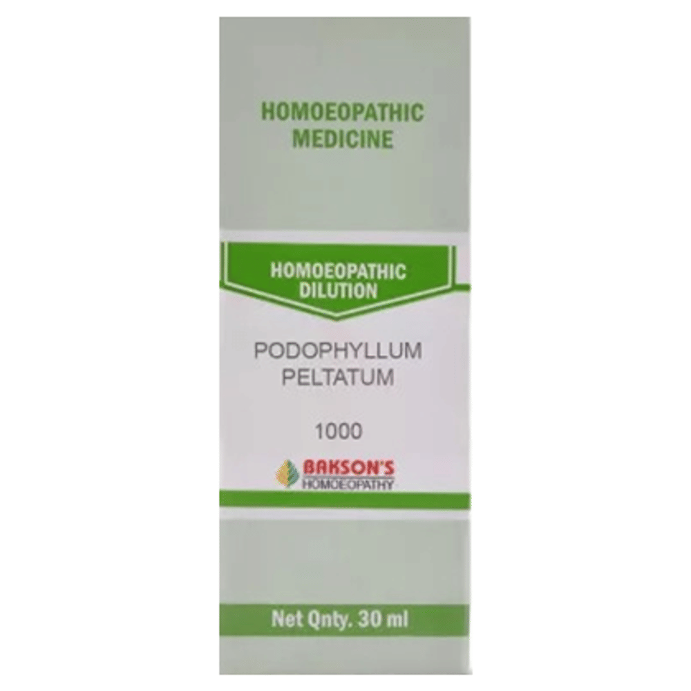Bakson's Homeopathy Podophyllum Peltatum Dilution 1000 CH bottle of 30 ml Dilution Bakson's Homeopathy Podophyllum Peltatum Dilution 1000 CH bottle of 30 ml Dilution