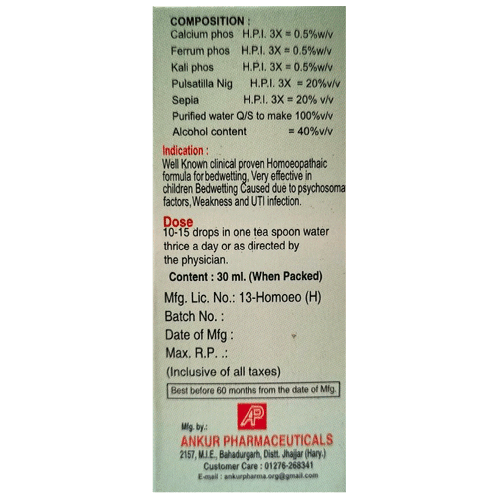 Ankur Bedwet Drop bottle of 30 ml Drop Ankur Bedwet Drop bottle of 30 ml Drop