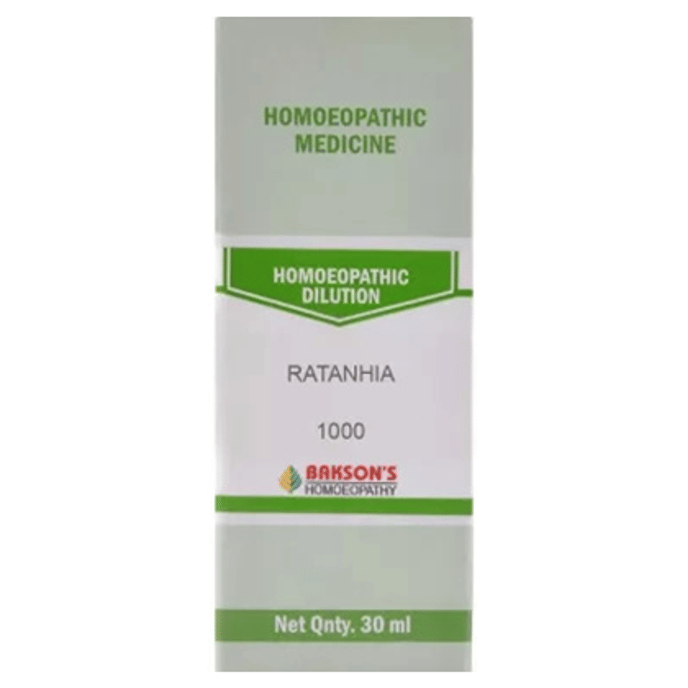 Bakson's Homeopathy Ratanhia Dilution 1000 CH bottle of 30 ml Dilution