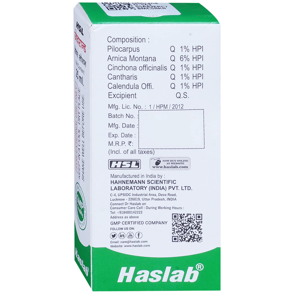 Haslab Jaborand Hair Lotion bottle of 25 ml Lotion Haslab Jaborand Hair Lotion bottle of 25 ml Lotion