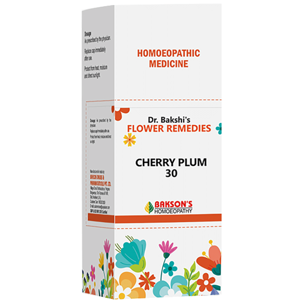 BAKSON Dr. Bakshi's Bach Flower Cherry Plum 30 CH bottle of 100 ml Drop