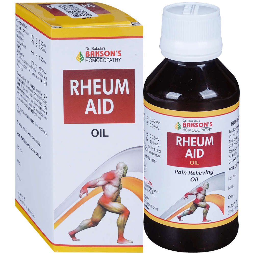 Bakson's Homeopathy Rheum Aid Oil bottle of 115 ml Oil