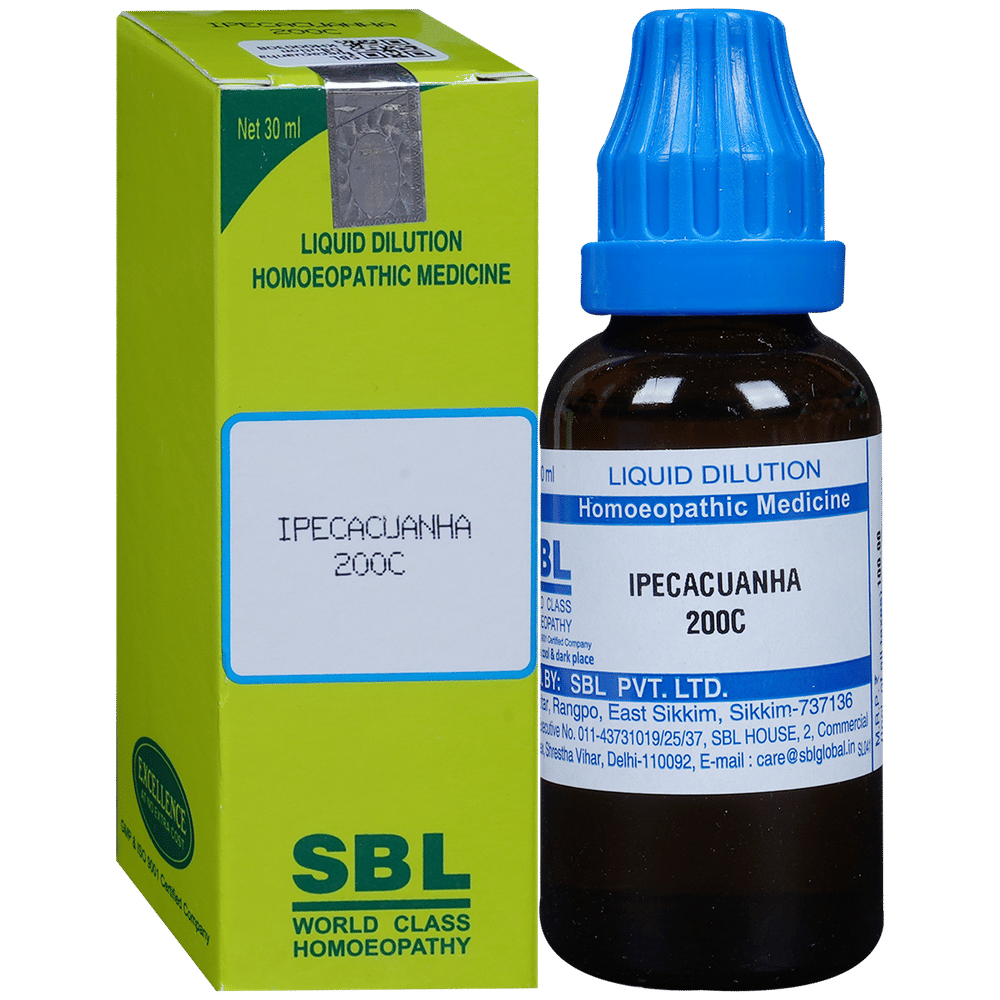SBL Ipecacuanha Dilution 200 CH bottle of 30 ml Dilution