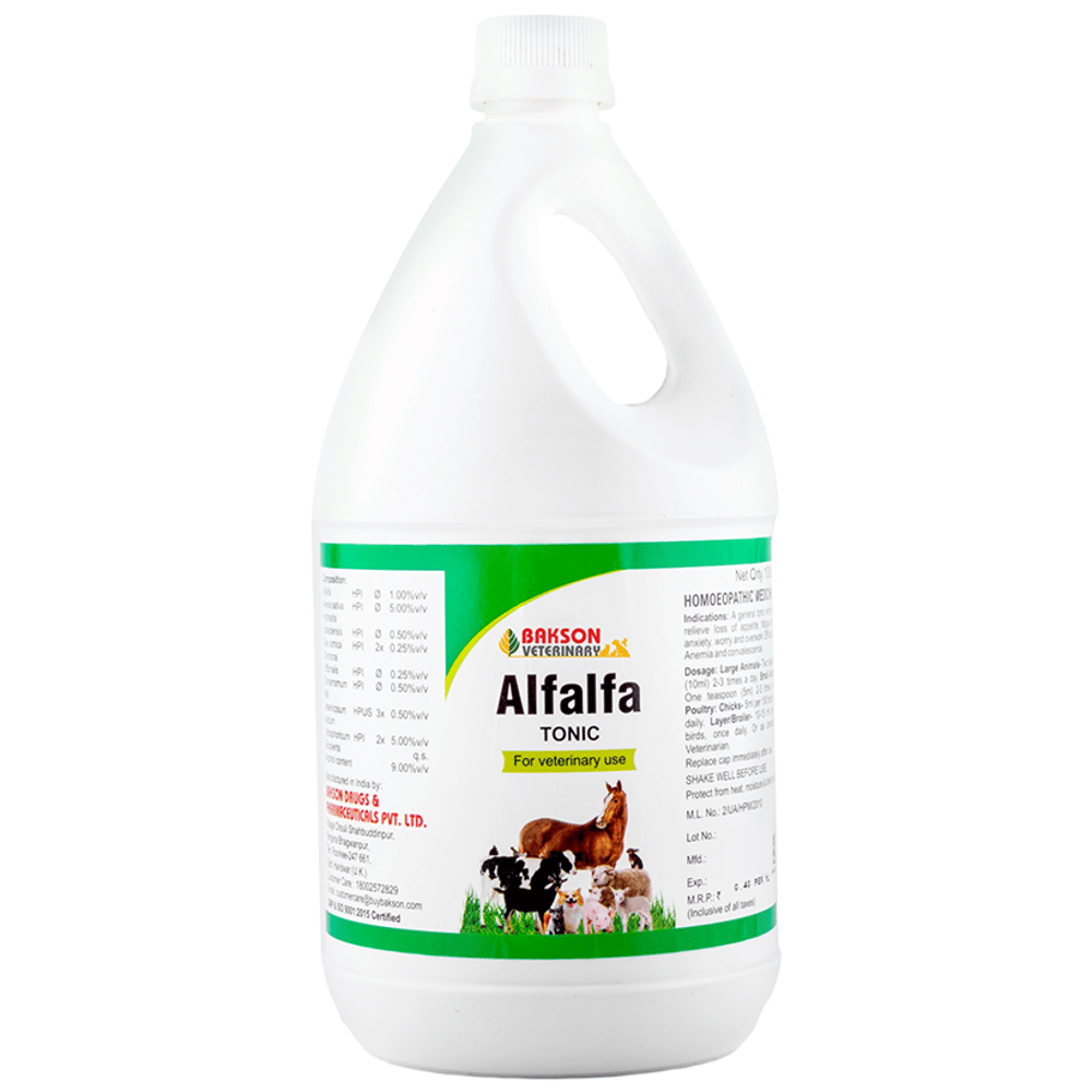 Bakson's Homeopathy Alfalfa Tonic for Veterinary Use bottle of 1000 ml Tonic