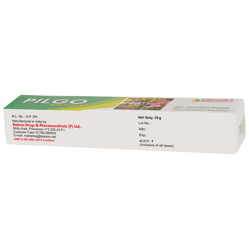 Bakson's Homeopathy Pilgo Ointment tube of 25 gm Ointment Bakson's Homeopathy Pilgo Ointment tube of 25 gm Ointment
