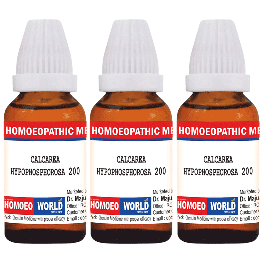 Dr. Majumder Homeo World Calcarea Hypophosphorosa Dilution (30ml Each) 200 CH combo pack of 3 Packs